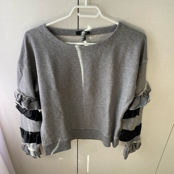 JCREW M ribbon sleeve sweatshirt - Picture 3 of 4